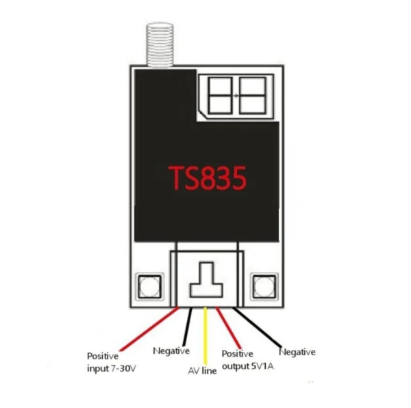 TS835 Fpv 5.8G 600Mw 48Ch (2-6S) Wireless Av Transmitter - Image 8