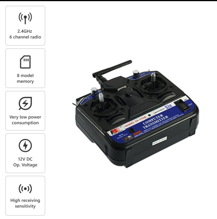 FlySky CT6B 2.4GHz 6CH Transmitter with FS-R6B Receiver - Image 2