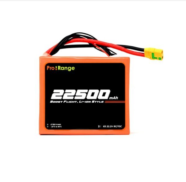 Pro-Range INR 21700 P45B 22.2V 22500mAh 6S5P 180A/225A Discharge Li-ion Drone Battery Pack with Amass XT90S Anti-Spark