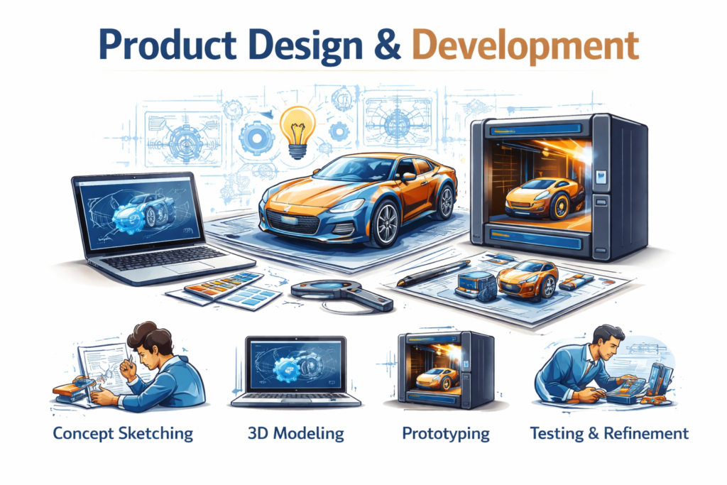 Product design and development engineering process concept to prototype by Lofty Innovations