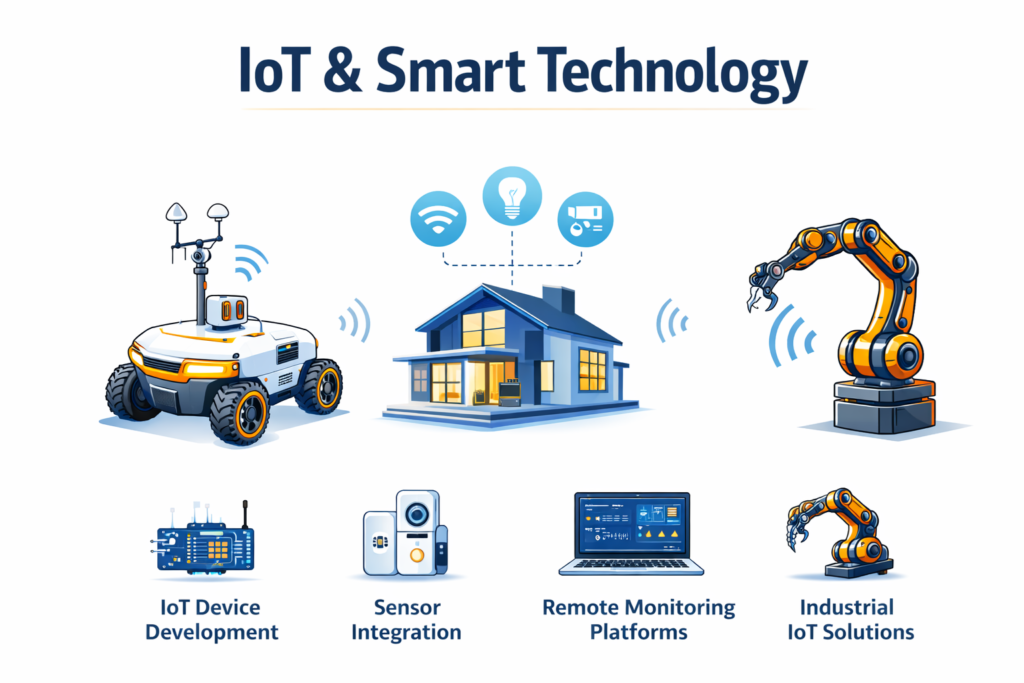 IoT and smart technology solutions with connected devices and sensors by Lofty Innovations